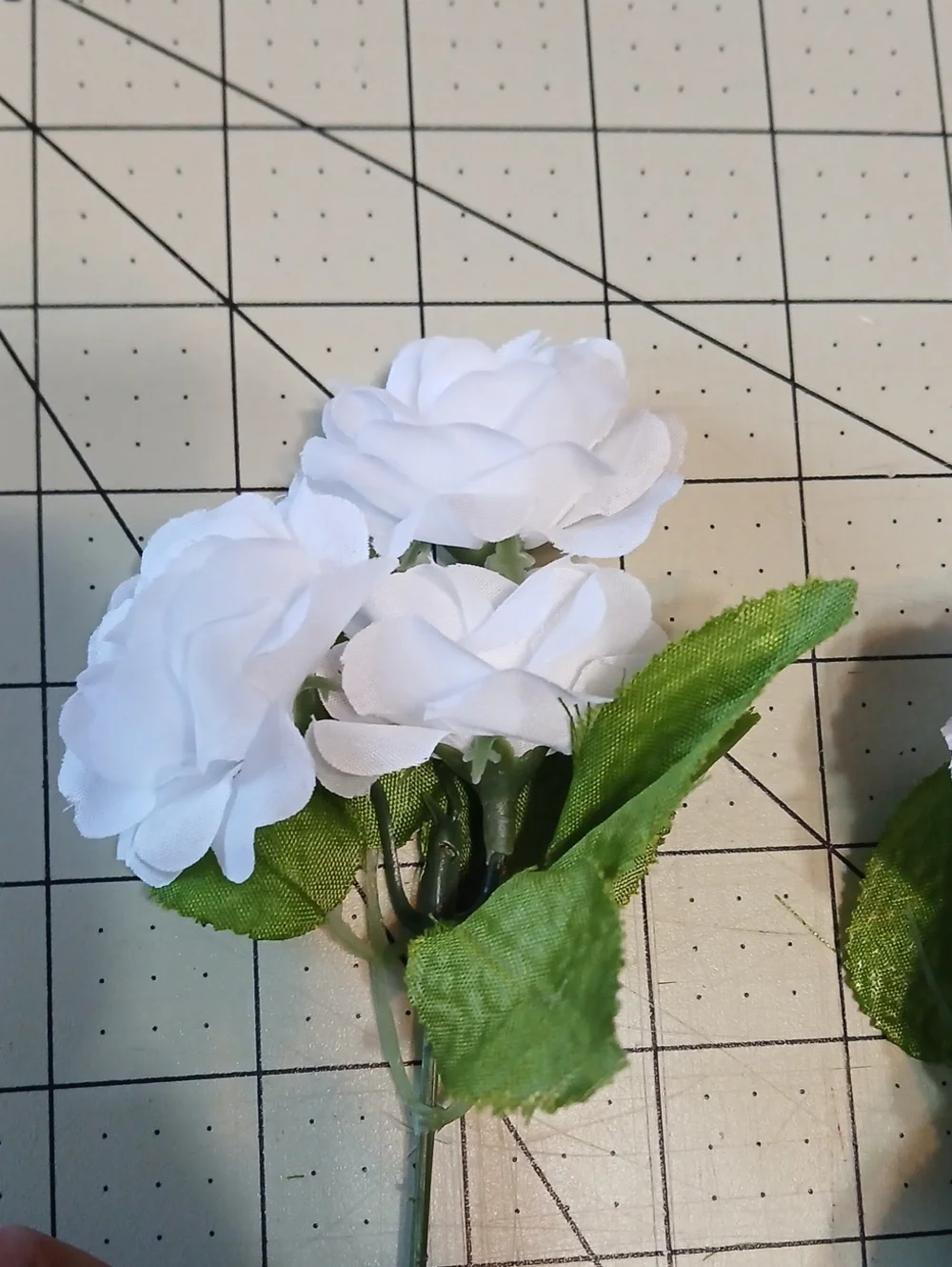 White Artificial Mini Rose Bouquet